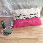 Cotton Canvas Cosmetic Zipper Bag Wear Resistant Printed Logo Custom Size