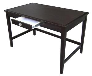 Wholesale Simple dark finish 1-drawer Wooden HPL top writing desk for hotel bedroom furniture,hospitality casegoods from china suppliers