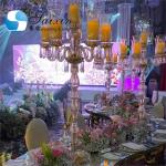 New Design Luxury Wedding Decoration Candle Holder Tall Champagne Crystal
