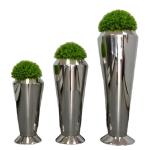 304 customized stainless steel shiny silver golden flower pots&planters