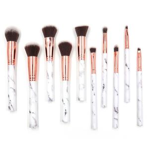 Wholesale Marble Strip Color Facial Makeup Brushes 10piece For Traveling from china suppliers