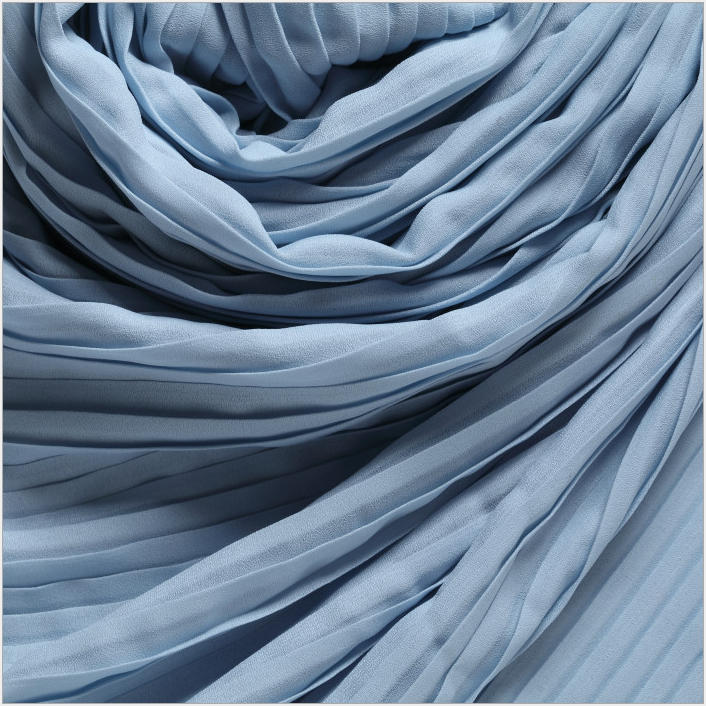 Woven Soft Drooping Polyester Pure Black Plain Pleated Chiffon Crepe Fabric For Lady Clothes Dress Pants
