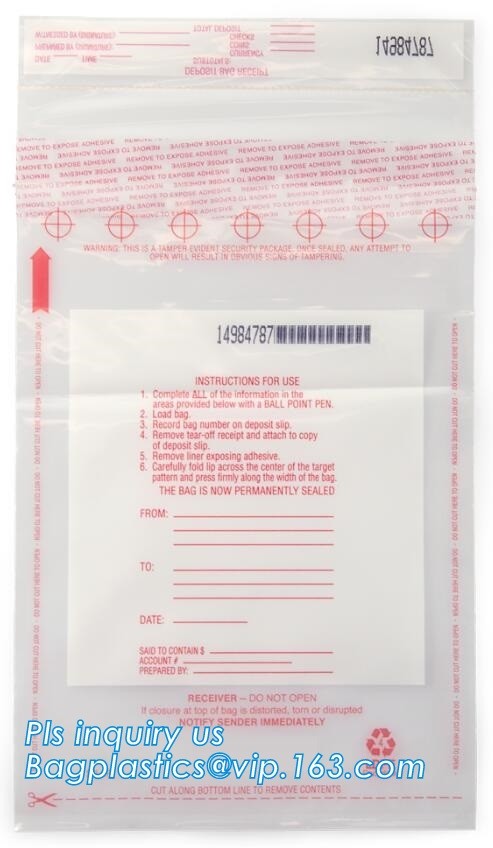 security deposit bags bank deposit bags cash deposit bags, general bank plastic deposit bags supply, Coin and Bank Note