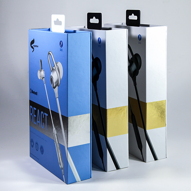 Custom Earphone Packaging Box With Blister Tray Magnetic Closed Packaging Box For Earphone