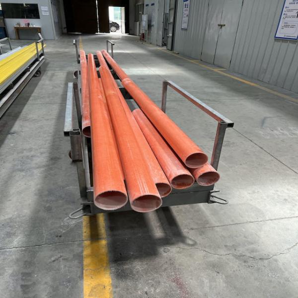 Diameter 89x82mm Wall Thickness 3.5mm Pultrusion FRP Round Tube Red As Facility