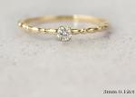 6MM Gold Ring With Solitaire Diamond , 0.8ct Moissanite Diamond Rings ODM
