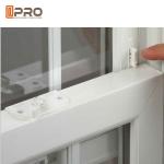 Heat Insulation Aluminum Sash Windows White Color With Double Tempered Glass