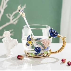 Wholesale Tall 350ml Short 320ml Crystal Tea Cup Home Decorations Crafts from china suppliers