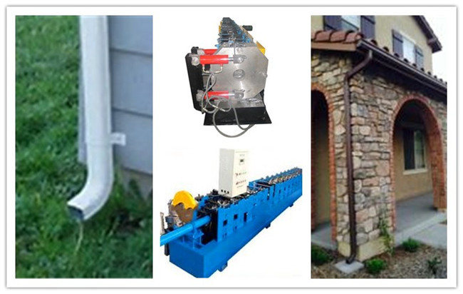 Euro Style Down Pipe Downspout Roll Forming Machine For Construction , Certification CE