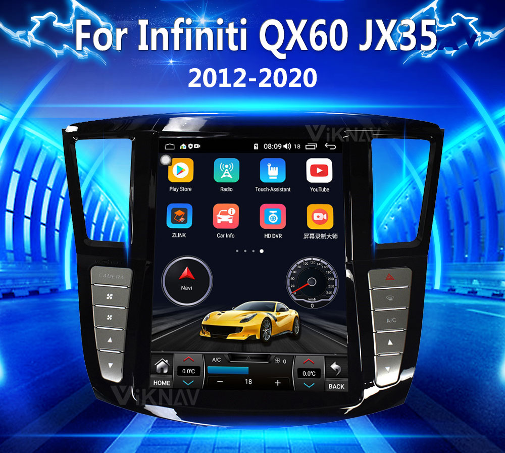 Viknav Car Radio For Infiniti QX60 JX35 (2012-2020)12.1 Inch Multimedia Stereo Tesla Android DVD Player GPS Navigation