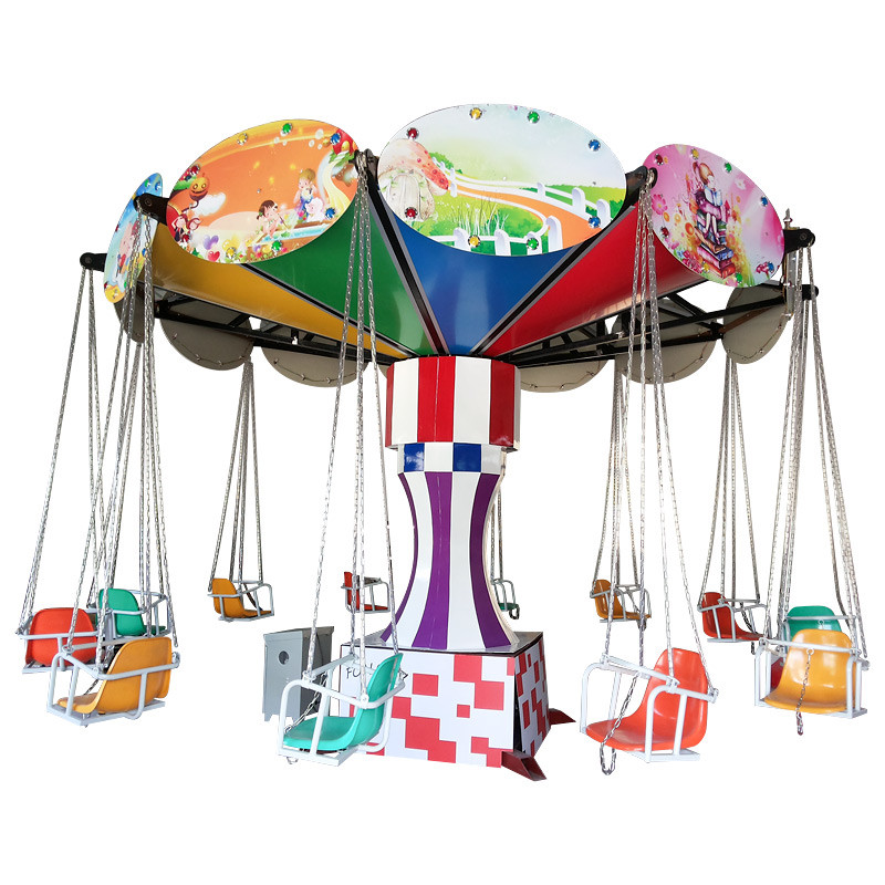 Rainbow color flying chair durable fiberglass material for amusement park