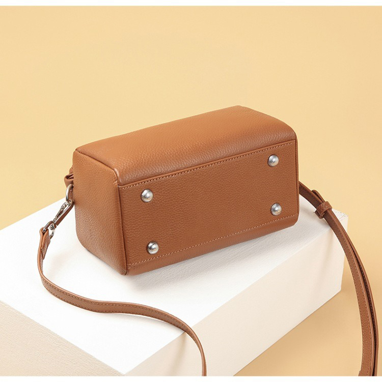 Women's Daily Life Luxury Tote Bag Genuine Cow Leather Double Zipper Shoulder Bag