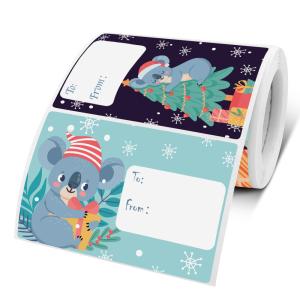 Wholesale 0.08mm Copperplate Paper Christmas Gift Sticker Labels 1inch from china suppliers