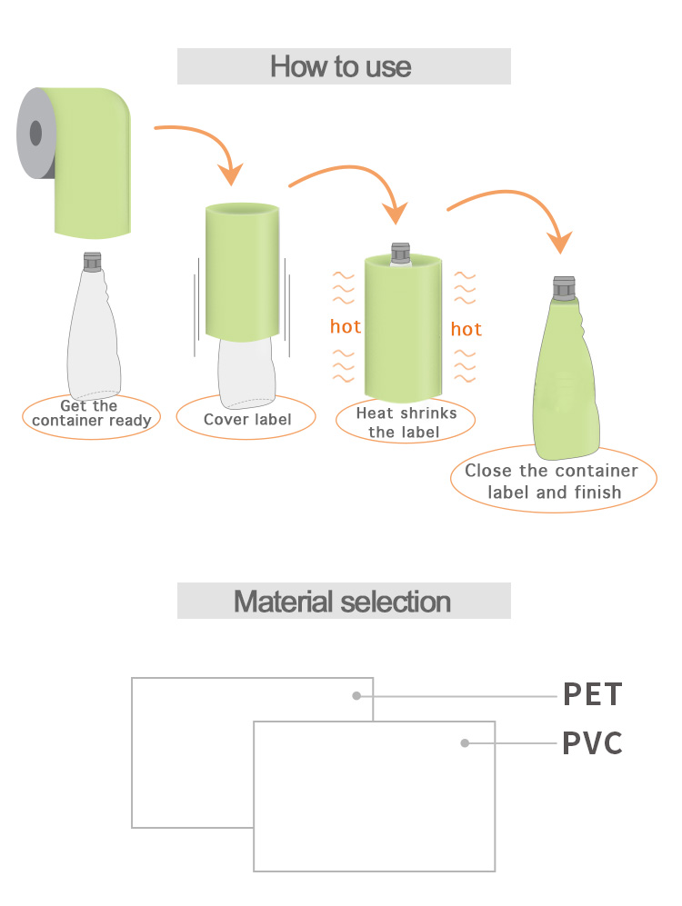 PETG 1 Gallon Water Bottle Shrink Packaging Film Waterproof Pvc Shrink Label ODM