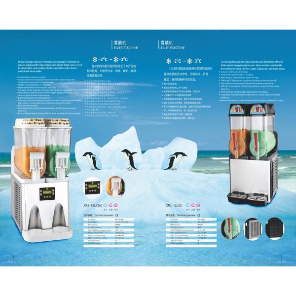Electric Margarita Slush Machine Automatic 2 Tanks Ice Tea Juice Making Device