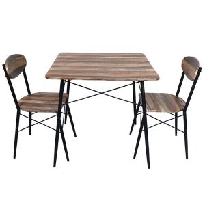 Wholesale Brown 2 Seater Metal Dinning Table And Chair Set MDF Wooden Top from china suppliers