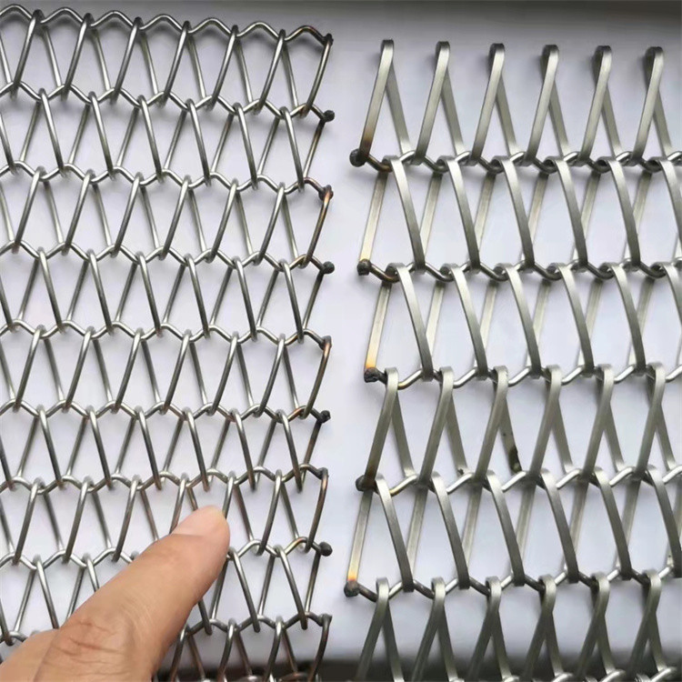 Metal Ceiling Expanded Architectural Wire Mesh Width 2.0m Square Hole