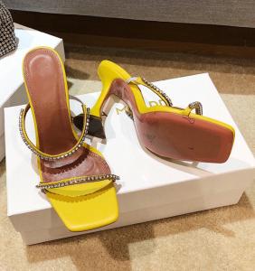 Wholesale High Shine Yellow Women High Heeled Shoes Crystal Embellishments from china suppliers