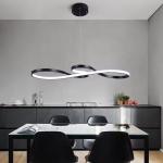 Apartment Kitchen Island Mininalist 50W Twist Pendant Light Chandelier Black