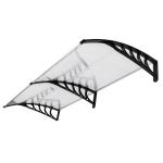 Soundproof 200x100 Canopy Rain Cover , Polycarbonate Porch Canopy Black Holder