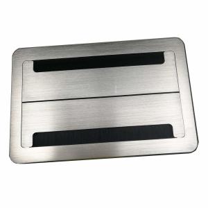 Wholesale Brushed Cable Cubby Box , Silver Color Conference Table Connection Box Muti - Outlets from china suppliers