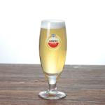 Tall Narrow Body Fluted Beer Glass For Amstel Light EEC FDA Certification