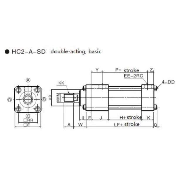 JUFAN Basic SD Double Acting Tie-Rod Hydraulic Cylinder Working Pressure 70kgf/Cm²-140kgf/Cm²