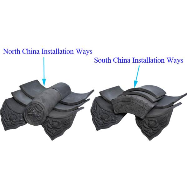 Chinese Temple Material grey shingle roof tiles unglazed