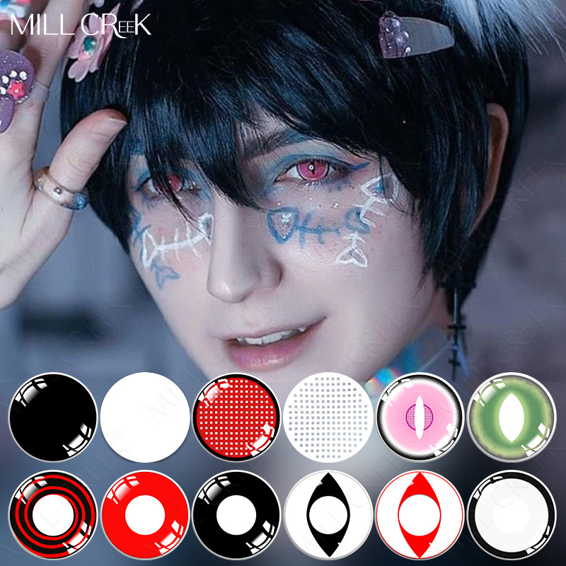 Soft Halloween Cosplay Eye Contact Lenses Crazy Colored Silicone Hydrogel