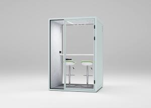 Wholesale 2 Person Acoustic Office Phone Booths Middle Size Movable Silent Booth With Furniture from china suppliers