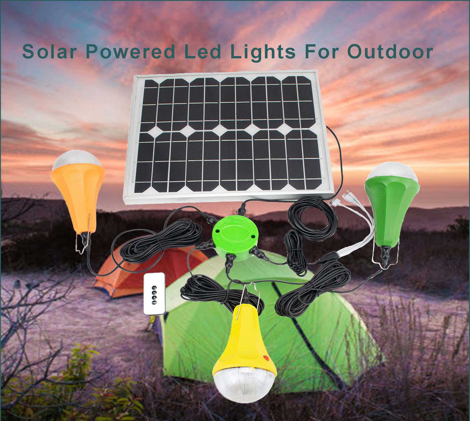 Long-Lasting Solar Emergency Light Kits 3pcs*3W For Illuminating Gardens