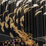 Modern Art Glass Feather Chandeliers