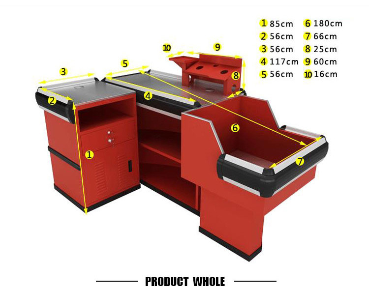 Customized Size Color Logo Supermarket Cash Counter Grocery Checkout Counter