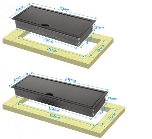 Multimedia Conference Table Socket , 110V-240V Desktop Socket Information Box