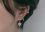 0.126ct 14k Gold Diamond Cartilage Earrings , 14pcs Piercing helix earrings OEM