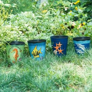 Wholesale Round Flower Pot Metal Garden Ornaments Decorative Mediterranean Style from china suppliers