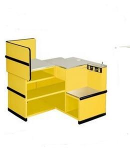 Wholesale Yellow Supermarket Metal Express Checkout Counter Cash Register Table With Hooks from china suppliers
