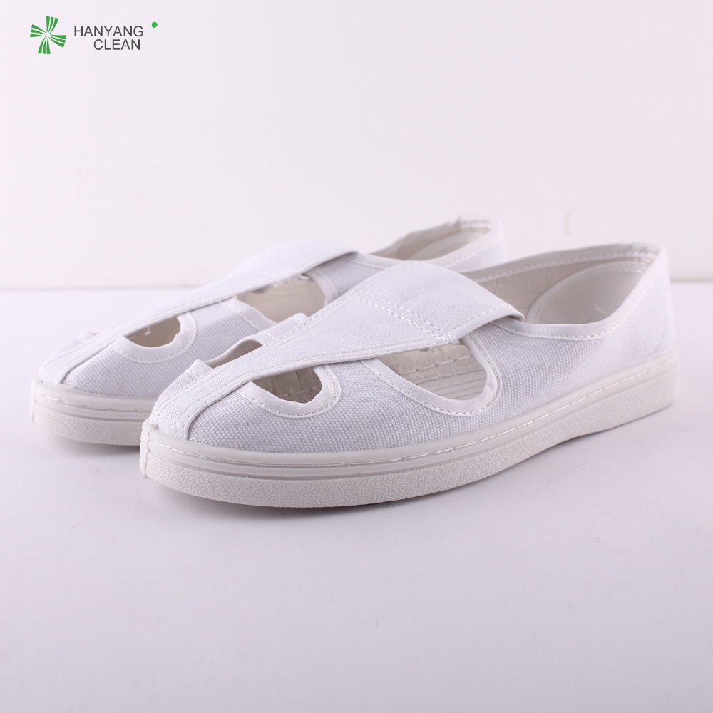 Cleanroom Gender Anti Static Shoes With Four Hole And Canvas Upper