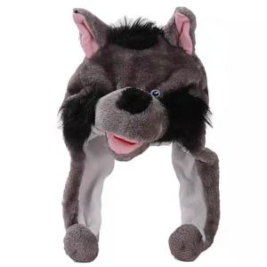 Wholesale Gray Wolf Cartoon Animal Plush Hat Kindergarten Performance Headdress Props from china suppliers