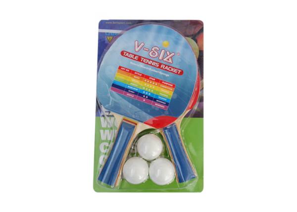 Portable Table Tennis Equipment / Table Tennis Bats And Balls 7 Ply Poplarwood