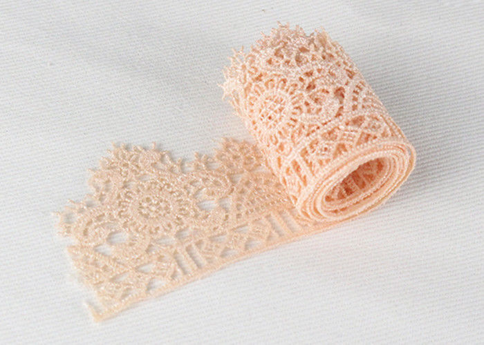 Poly Venice Lace Trims Custom Embroidered Water Soluble Lace For Wedding Dresses