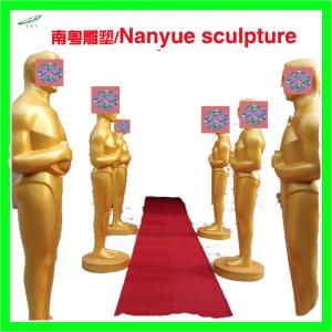 Wholesale Event party decoration statue Oscar statue in Gold color by fiberglass material real copy from china suppliers