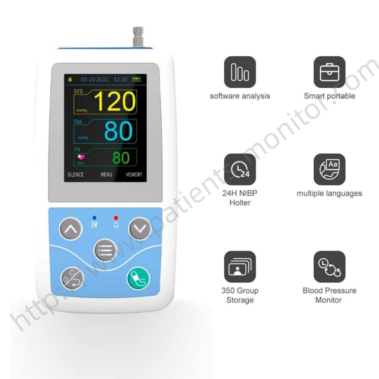 CONTEC ABPM50 Ambulatory Blood Pressure Monitor 24 Hours With 3 Sizes Cuffs NIBP Extension Tube