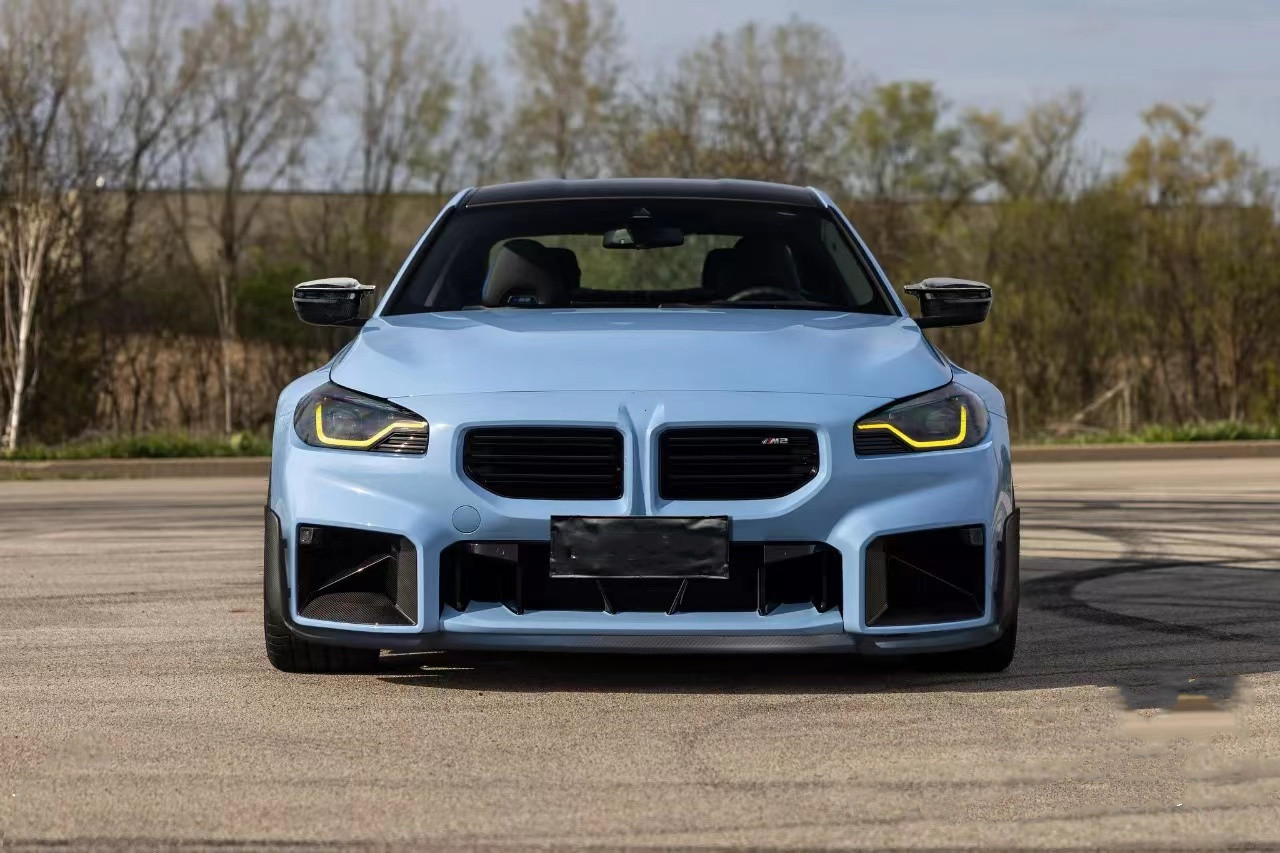 For BMW M2 G87 Carbon Fiber Body Kit M2 G87 Upgraded MP Style Carbon Fiber Front Lip Diffuser Spoiler Body Kit
