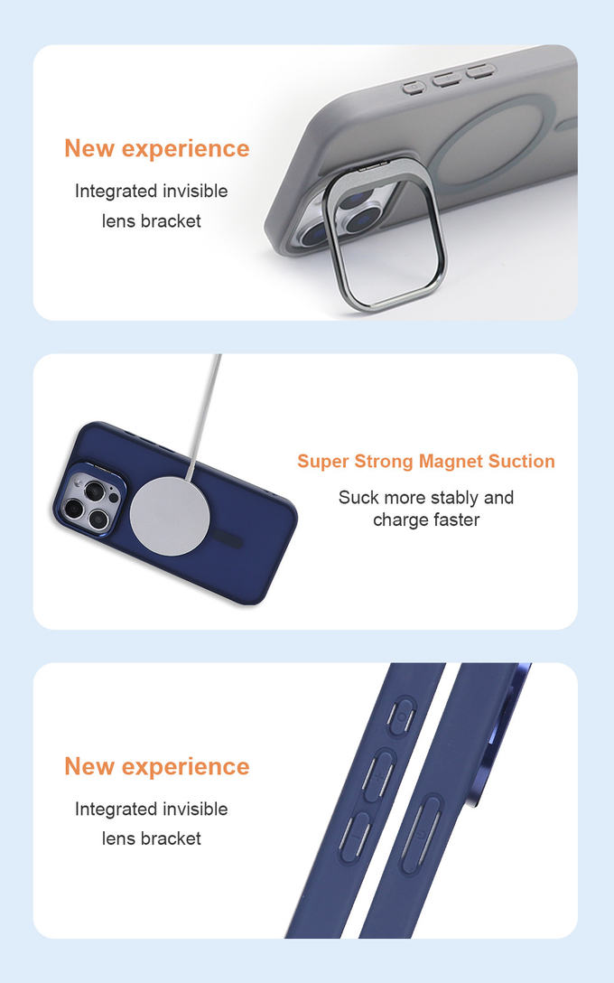 Military Grade Magnetic Phone Case With Metal Camera Stand