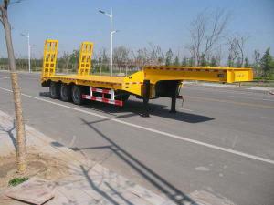 Wholesale 3 axles Low Bed Semi Trailer / Extendable Hydraulic Lowbed Semi Trailer Red Color from china suppliers