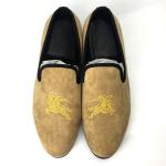 Fashion Embroidered Mens Velvet Loafers , Slip - On Velvet Shoes Mens