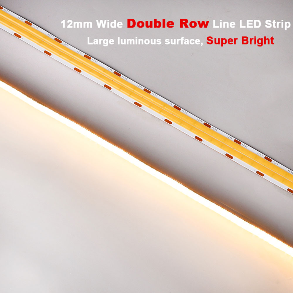 384 chips/m COB High Lumen DC12V24V Warm 3000K Led Strip Light for TV Backlight Cabinet