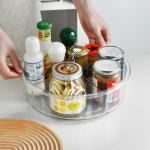 2 Dividers PET Plastic Lazy Susan Organizer Turntable Kitchen Organizer