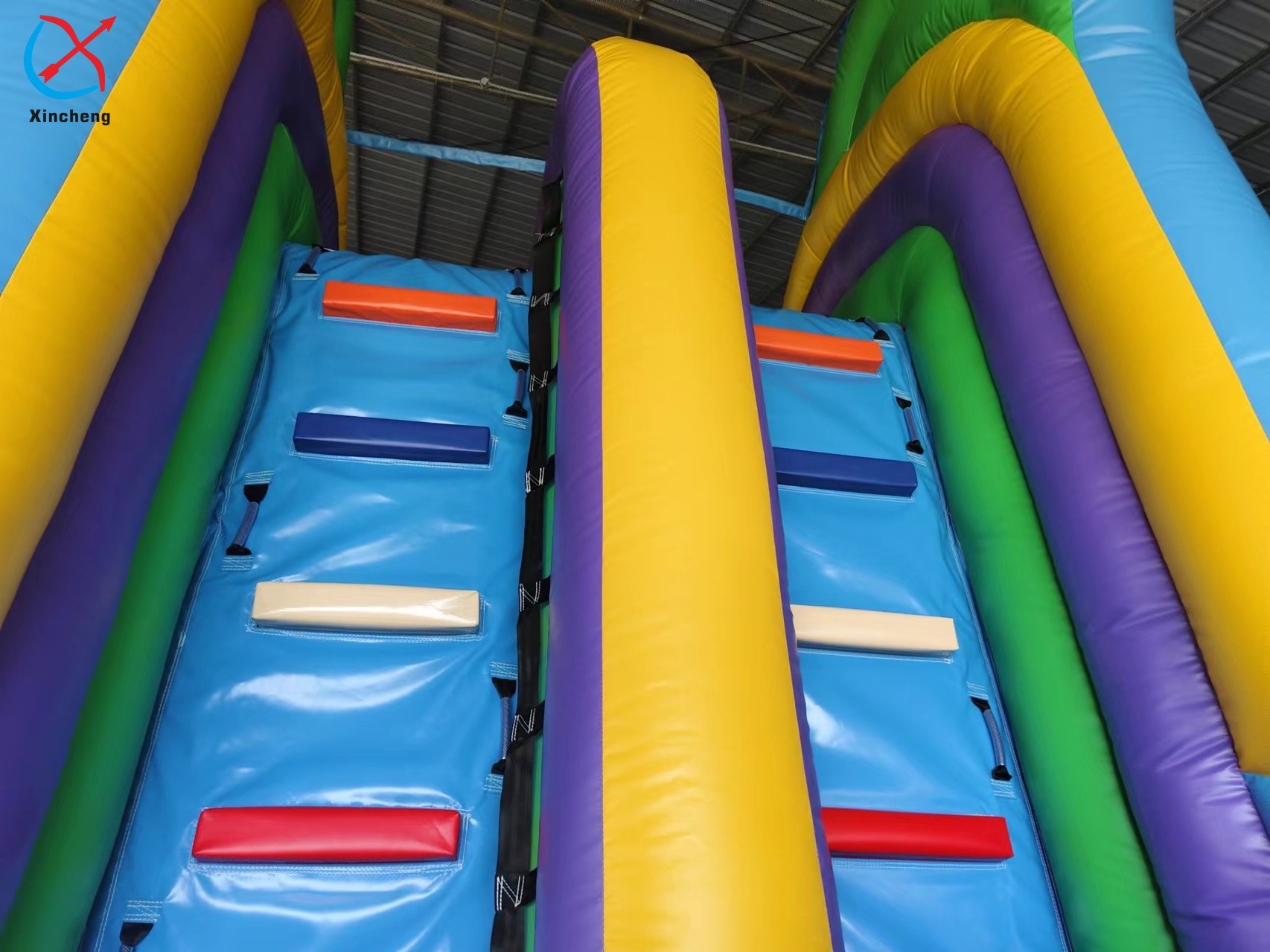 Factory Inflatble Colorful Bouncy House With Double Slides Combo Jumping Castle